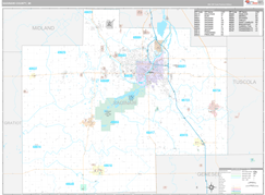 Saginaw County, MI Digital Map Premium Style