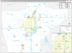Sangamon County, IL Digital Map Premium Style