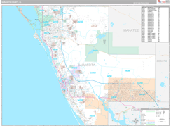 Sarasota County, FL Digital Map Premium Style
