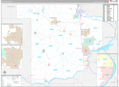 Sauk County, WI Digital Map Premium Style