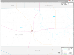 Schleicher County, TX Digital Map Premium Style