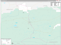 Scott County, AR Digital Map Premium Style