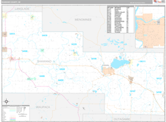 Shawano County, WI Digital Map Premium Style