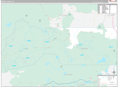 Sierra County, CA Digital Map Premium Style