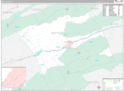 Smyth County, VA Digital Map Premium Style