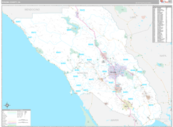 Sonoma County, CA Digital Map Premium Style