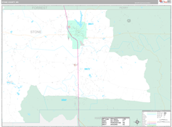 Stone County, MS Digital Map Premium Style