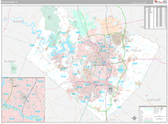 Travis County, TX Digital Map Premium Style
