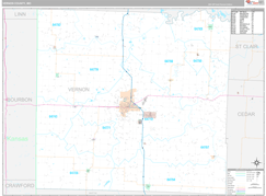Vernon County, MO Digital Map Premium Style