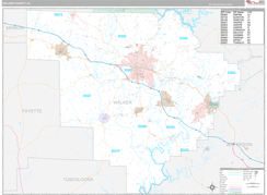 Walker County, AL Digital Map Premium Style