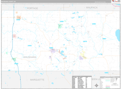 Waushara County, WI Digital Map Premium Style