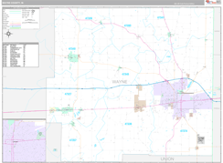 Wayne County, IN Digital Map Premium Style