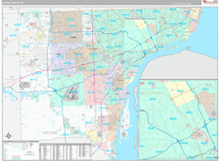 Wayne County, MI Digital Map Premium Style