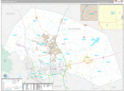 Williamson County, TX Digital Map Premium Style