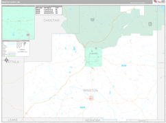 Winston County, MS Digital Map Premium Style