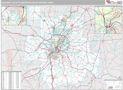 Cincinnati Metro Area Digital Map Premium Style