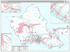 Honolulu Metro Area Digital Map Premium Style