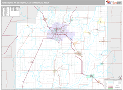 Jonesboro Metro Area Digital Map Premium Style