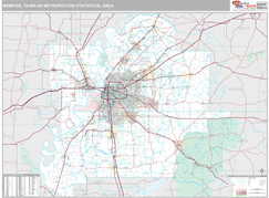 Memphis Metro Area Digital Map Premium Style