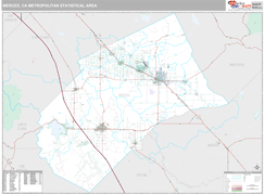 Merced Metro Area Digital Map Premium Style