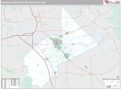 Modesto Metro Area Digital Map Premium Style
