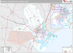 Savannah Metro Area Digital Map Premium Style