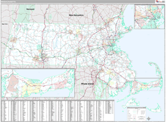 Massachusetts Digital Map Premium Style