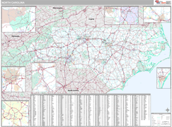 North Carolina Digital Map Premium Style