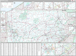Pennsylvania Digital Map Premium Style