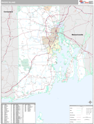 Rhode Island Digital Map Premium Style