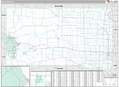 South Dakota Digital Map Premium Style