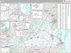 Virginia Digital Map Premium Style