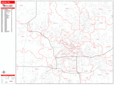 Akron Digital Map Red Line Style