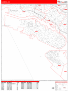 Alameda Digital Map Red Line Style