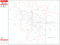 Albany Digital Map Red Line Style
