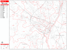Albany Digital Map Red Line Style