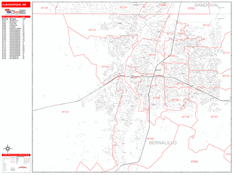 Albuquerque Digital Map Red Line Style
