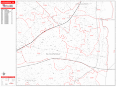 Alexandria Digital Map Red Line Style