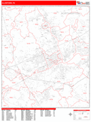 Allentown Digital Map Red Line Style