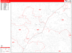 Alpharetta Digital Map Red Line Style