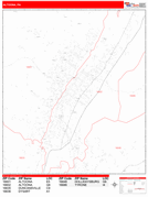 Altoona Digital Map Red Line Style
