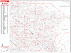 Anaheim Digital Map Red Line Style