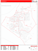 Anchorage Digital Map Red Line Style