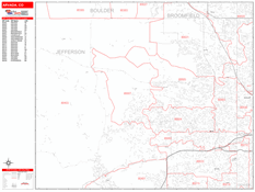 Arvada Digital Map Red Line Style