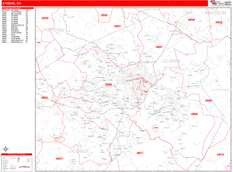 Athens Digital Map Red Line Style