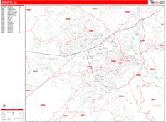 Augusta Digital Map Red Line Style
