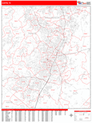 Austin Digital Map Red Line Style