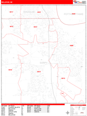 Bellevue Digital Map Red Line Style