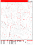 Bellevue Digital Map Red Line Style