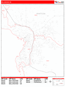 Bellingham Digital Map Red Line Style